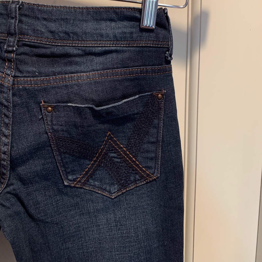 Delias dark wash skinny/straight leg jeans